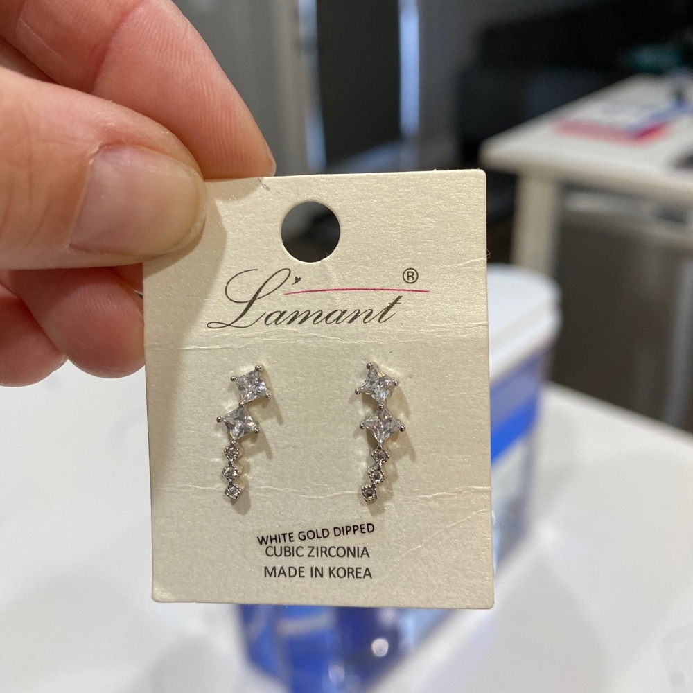 L’amant Silver and Cubic Zirconia Earrings